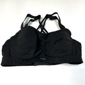 VSX Victorias Secret 32C Sports Bra Solid Black Lined Underwire #0148